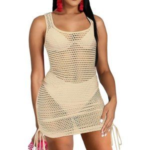 Women's Sexy Swimsuit Cover Ups Bodycon Swimwear Bikini Mesh Dress See Through B